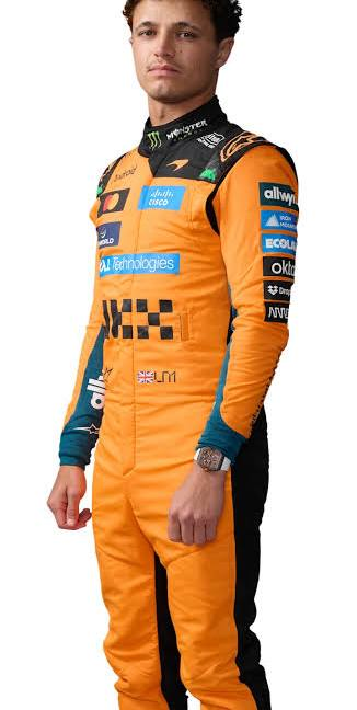 Lando in his orange McLaren race suit